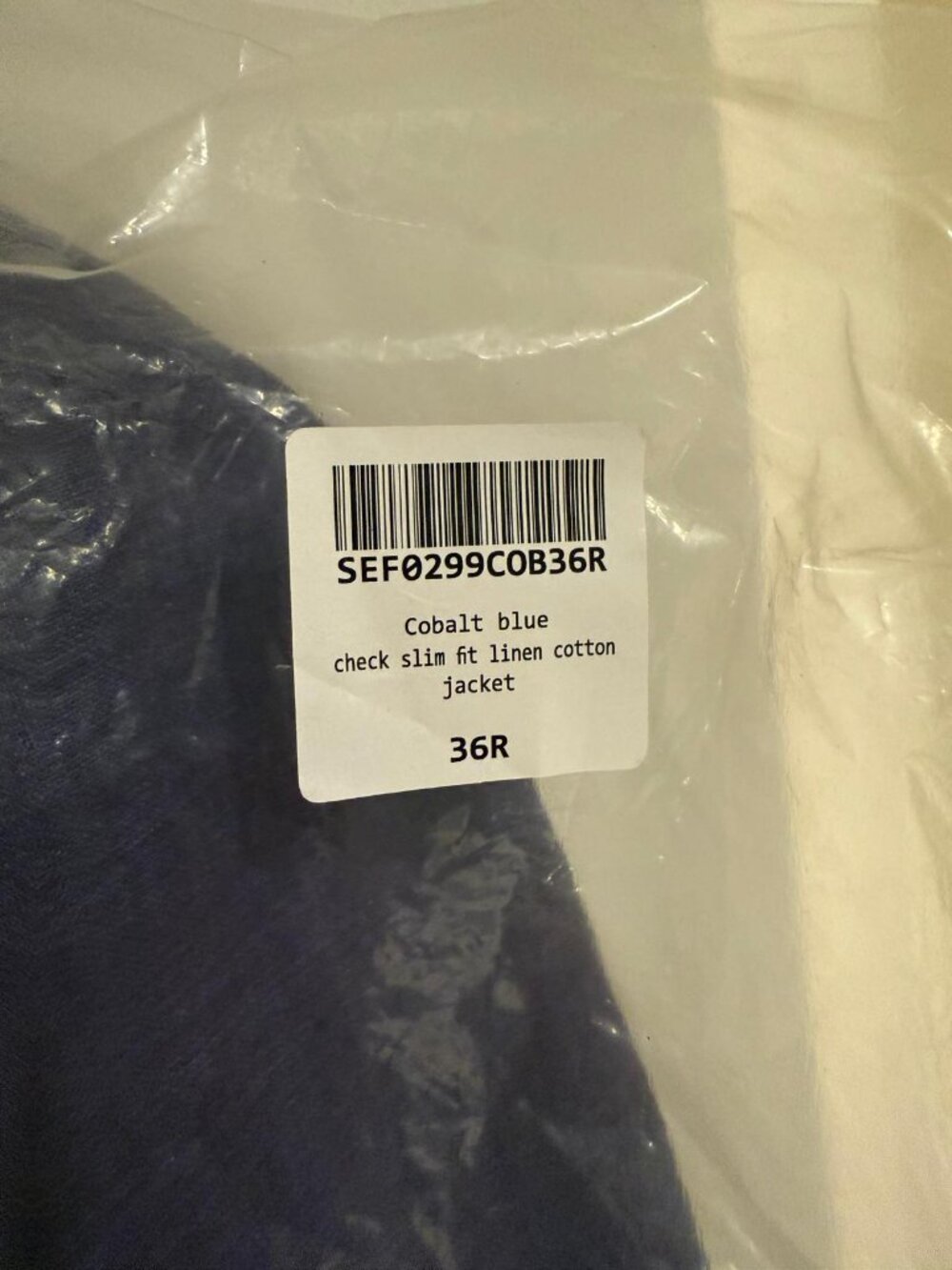 Slim Fit Linen Cotton Jacket (Cobalt Blue) - Picture 7 of 7